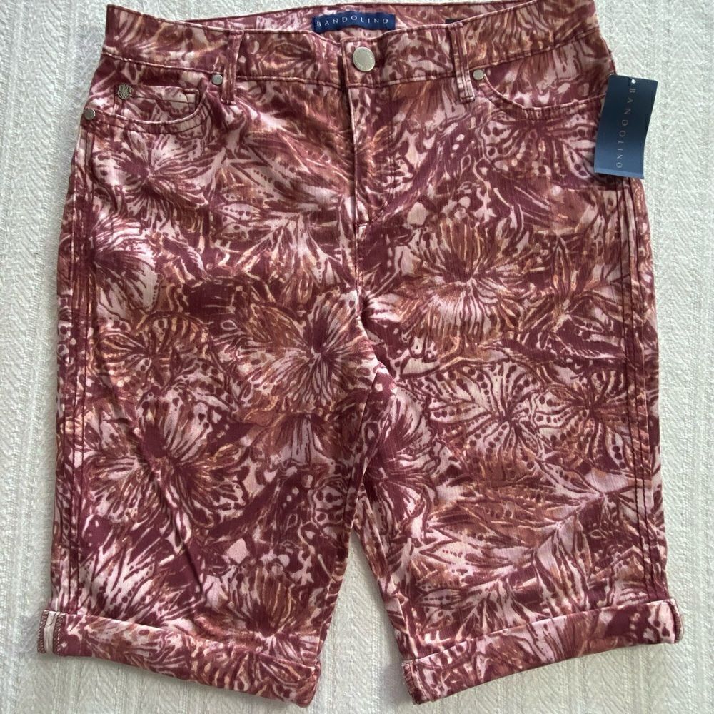 BANDOLINO Women's Size 8 Mandie 5 pocket Denim Bermuda Shorts - French Rose